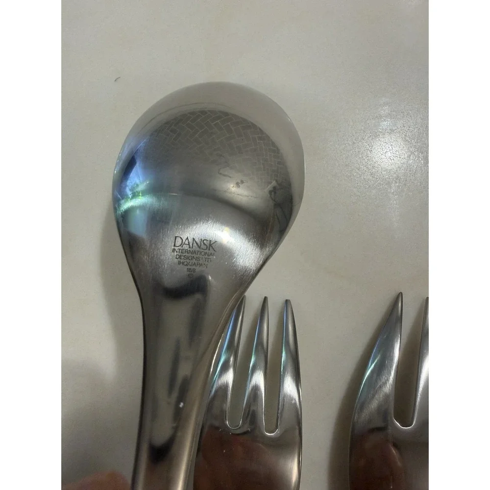 Dansk Lot Of 4 Piece Vintage Odin Silverware Salad Fork Knife Spoon Spreader